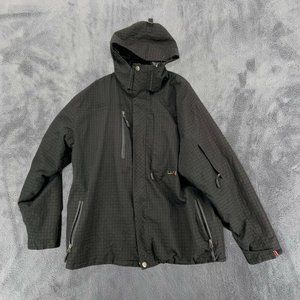 MORROW Snowboard Coat 5000mm Waterproof Vented Heavy Black Hooded Warm Mens XL